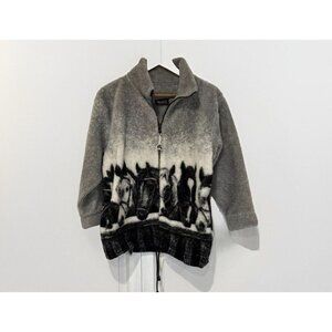 Kids Gray Horse Print Jacket